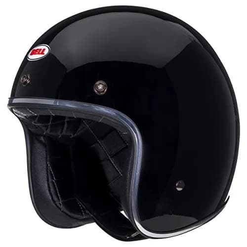 BELL Custom 500 Open Face Motorcycle Helmet - Black, Small | Classic Lightweight DOT Certified thumbnail 3
