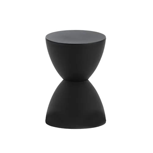 Euro Style Sallie Indoor/Outdoor Stool or End Table | Modern Hourglass Accent Style | UV- Protected Plastic 11.5in Diameter thumbnail 1