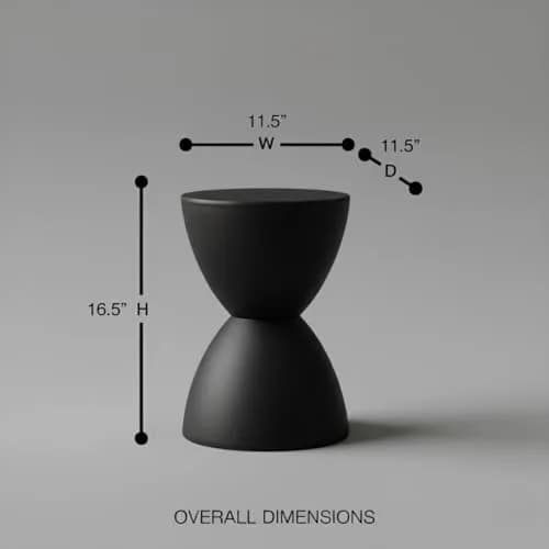 Euro Style Sallie Indoor/Outdoor Stool or End Table | Modern Hourglass Accent Style | UV- Protected Plastic 11.5in Diameter thumbnail 2