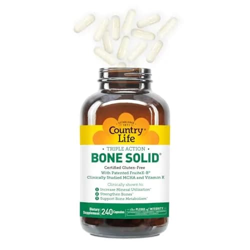 Country Life Triple Action Bone Solid, Calcium MCHA K2 D3, 240 Capsules | Supports Bone Strength & Density thumbnail 5