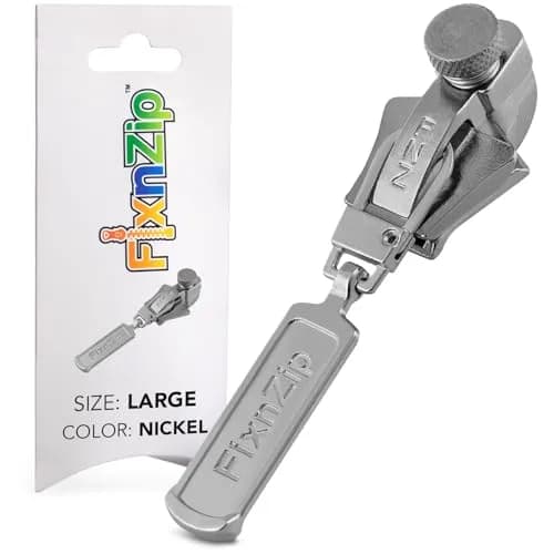 FixnZip Large Nickel Zipper Repair Kit | Universal Replacement Slider for Jackets, Bags & Wet Suits thumbnail 1