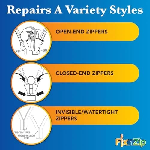 FixnZip Large Nickel Zipper Repair Kit | Universal Replacement Slider for Jackets, Bags & Wet Suits thumbnail 4