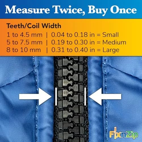 FixnZip Large Nickel Zipper Repair Kit | Universal Replacement Slider for Jackets, Bags & Wet Suits thumbnail 5
