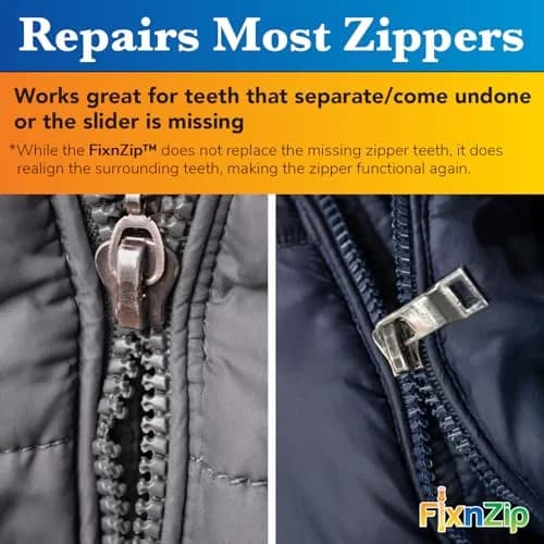 FixnZip Large Nickel Zipper Repair Kit | Universal Replacement Slider for Jackets, Bags & Wet Suits thumbnail 6