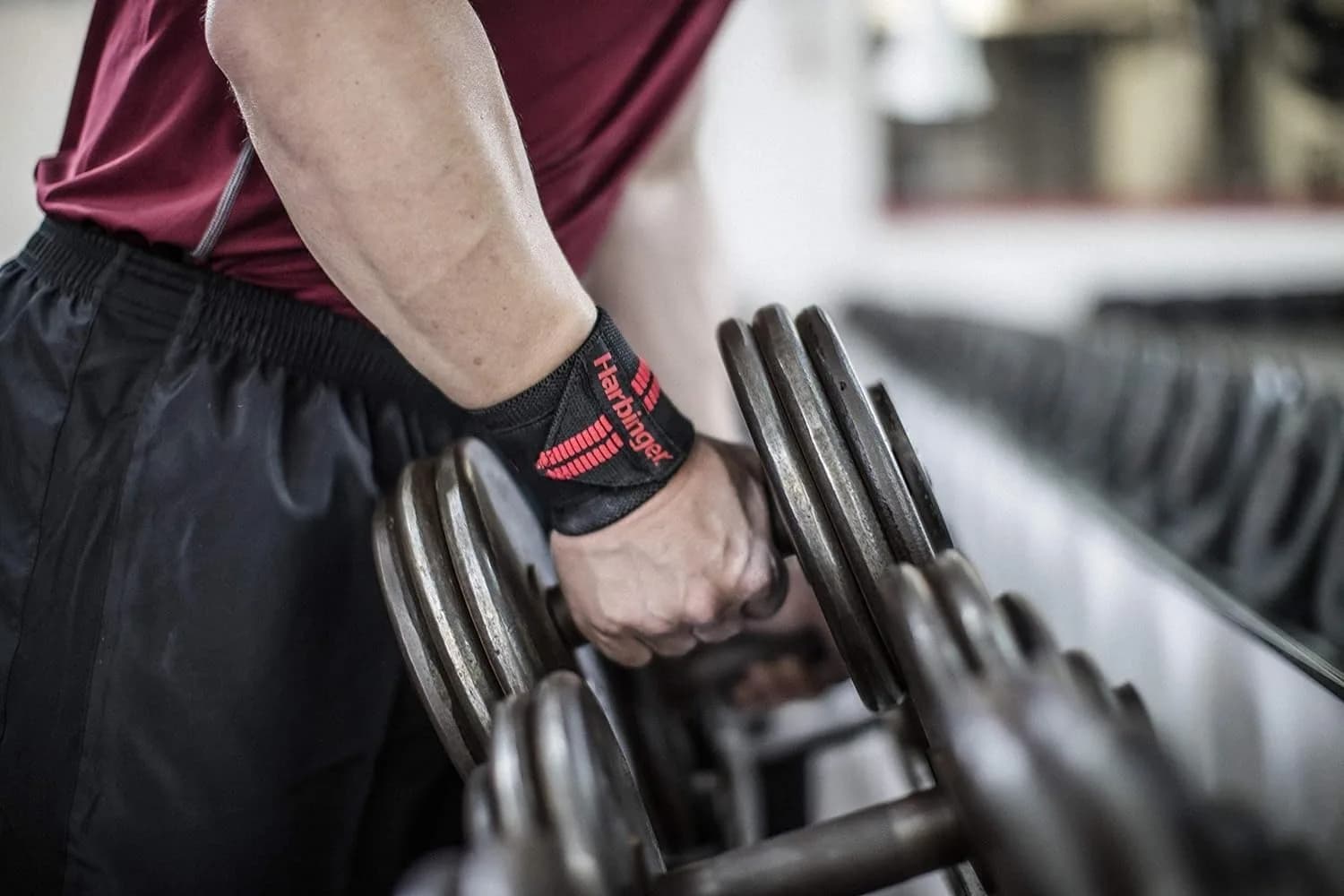 Harbinger Red Line 18-Inch Weightlifting Wrist Wraps (Pair) | Competition Grade Elastic for Maximum Stability - view 4
