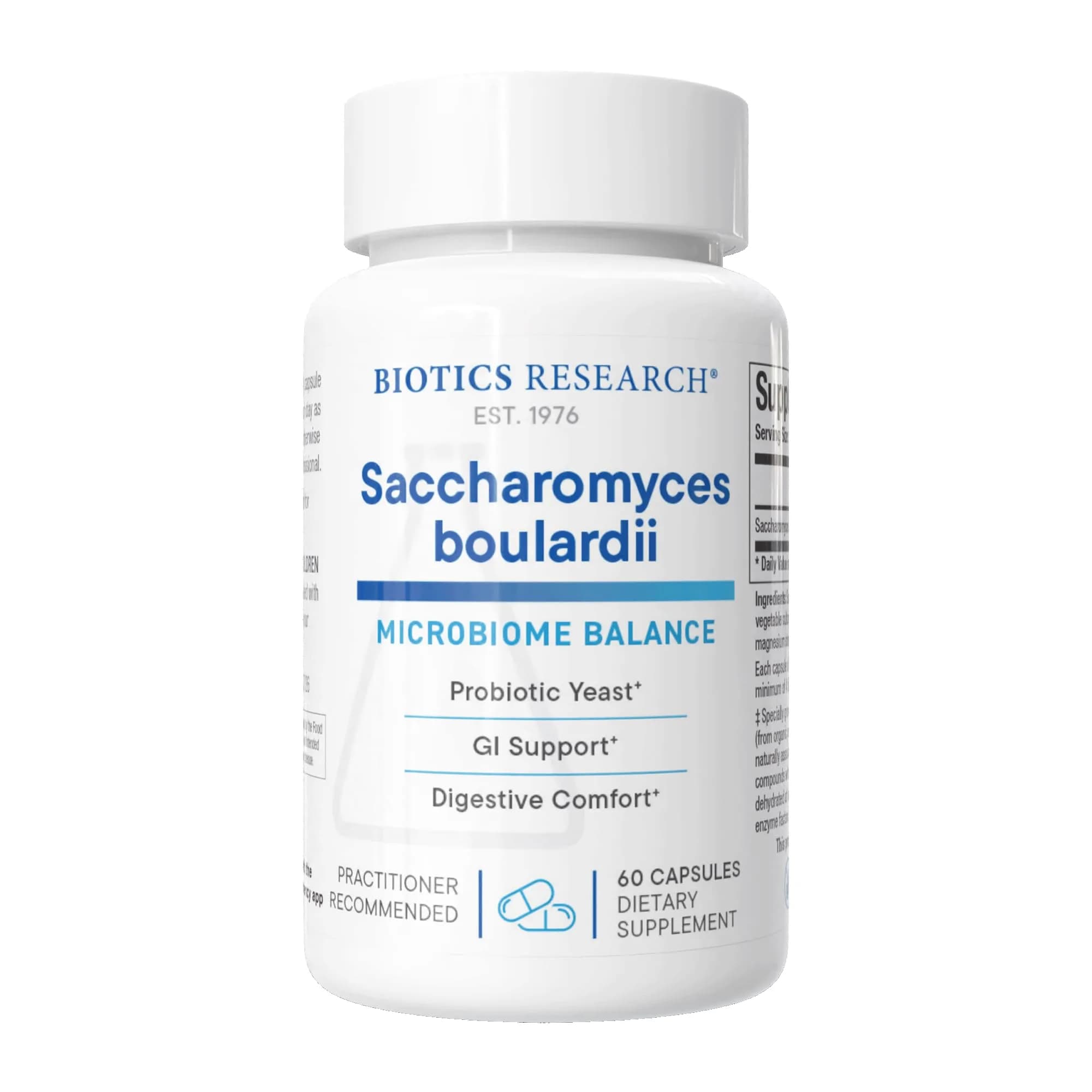 BIOTICS RESEARCH Saccharomyces boulardii Probiotics 235 Mg | Supports Gut & Immune Health — White