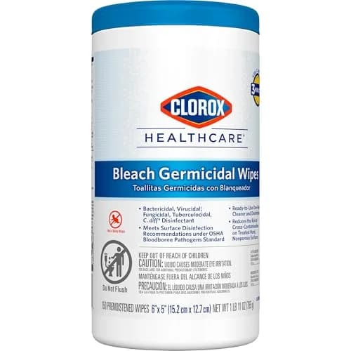 Clorox Healthcare Bleach Germicidal Disinfecting Wipes, 150 Ct., 6 Pk. | Fast-Acting Hospital-Grade Surface Disinfection thumbnail 8