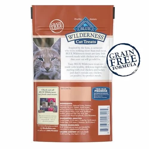 Blue Buffalo Wilderness Chicken & Turkey Soft Cat Treats 57g (2 oz) | Grain-Free, Real Meat First thumbnail 2