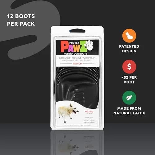 Protex PawZ Rubber Dog Boots for Medium Paws | All-Weather Waterproof, Anti-Slip (70-120 chars) thumbnail 2