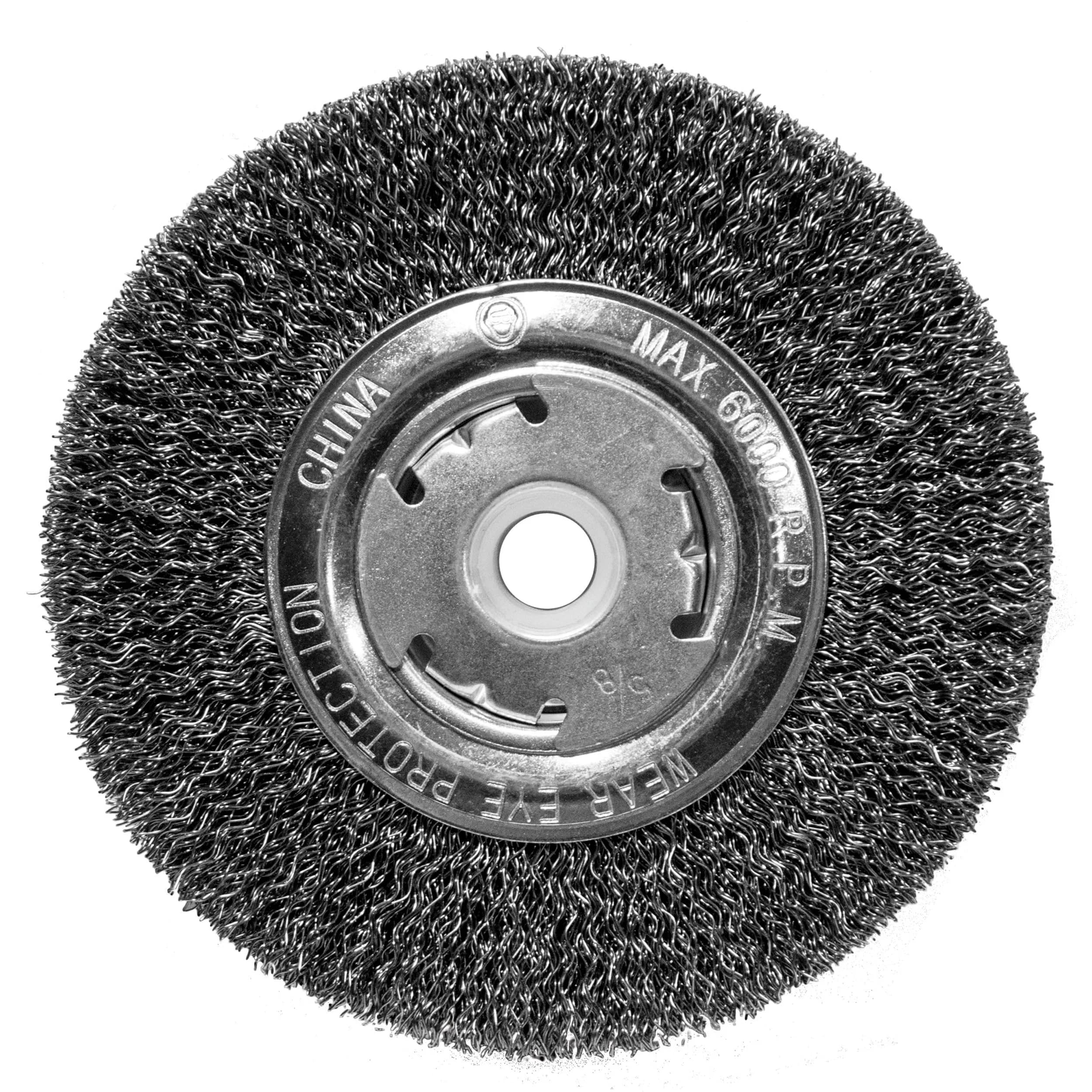 Century Drill & Tool 76864 Wide Face 6" Crimped Wire Wheel for Bench Grinder - main product image
