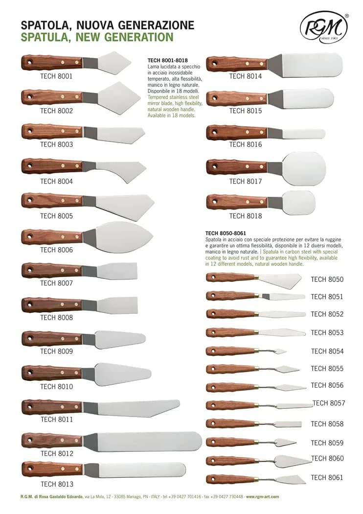 RGM 8003 Painting Spatula 10 inch Blade | Handcrafted Italian Steel for Mixing & Texture - view 2