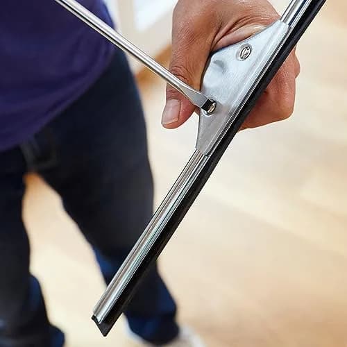 Unger Professional 12” Stainless Steel Window Squeegee with Replacement Rubber | Streak-Free Glass Cleaning thumbnail 5