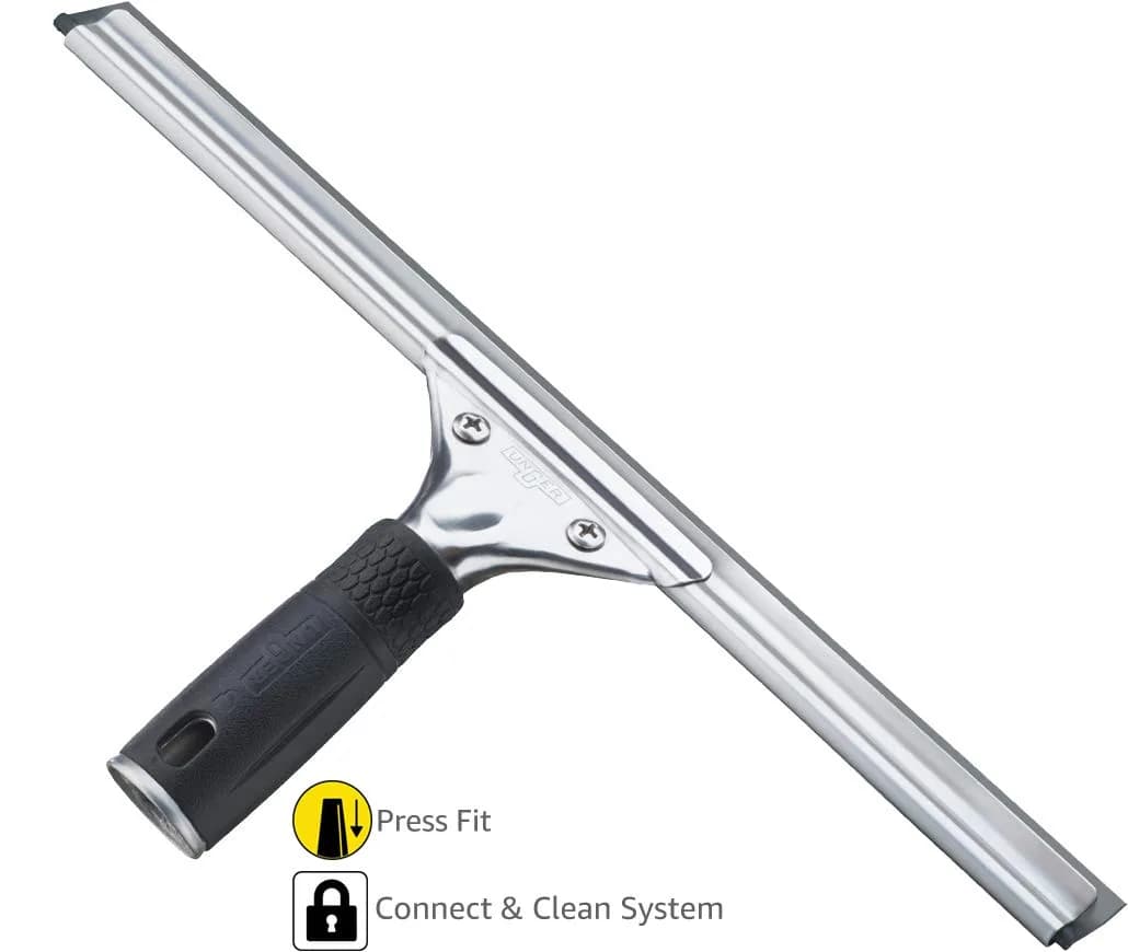 Unger Professional 12” Stainless Steel Window Squeegee with Replacement Rubber | Streak-Free Glass Cleaning - view 3
