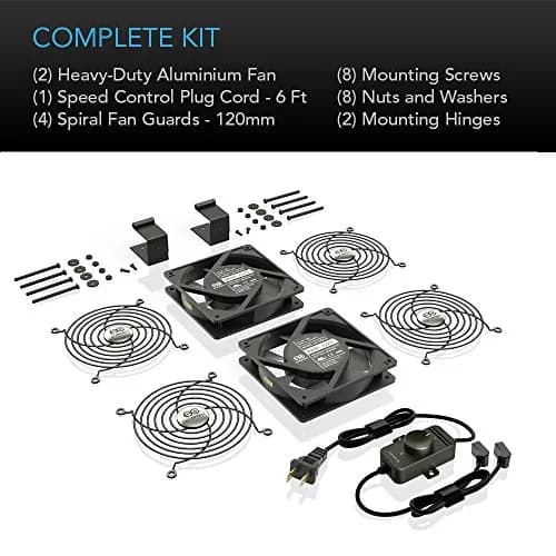 AC Infinity AXIAL S1225D Dual 120mm Muffin Fan with Speed Controller | Quiet, Heavy-Duty Aluminum, 69 CFM thumbnail 5