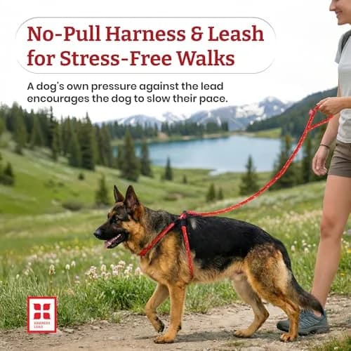 Harness Lead No Pull Dog Harness and Leash Set | Anti Pull, All Sizes, Blue/Multi thumbnail 2