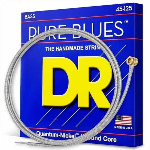 DR Strings PURE BLUES Bass Guitar Strings Medium 45-125 (0.115 kg) | Quantum Nickel Round Core thumbnail 1
