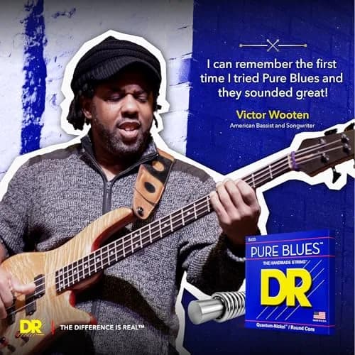 DR Strings Pure Blues Bass Guitar Strings Light 40-100 (0.24 lb / 109 g) | Quantum Nickel Wrap Wire thumbnail 6