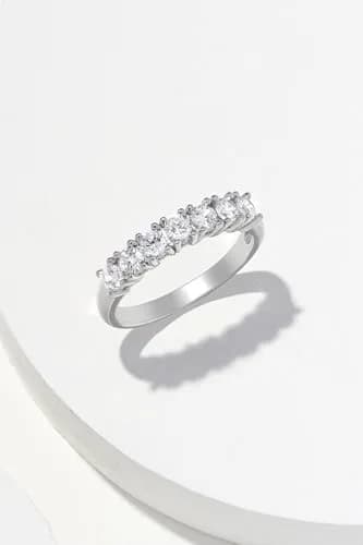 Morgan & Paige Silver Ring Size 7 | Platinum Plated CZ Wedding Band (70-120 chars) thumbnail 5