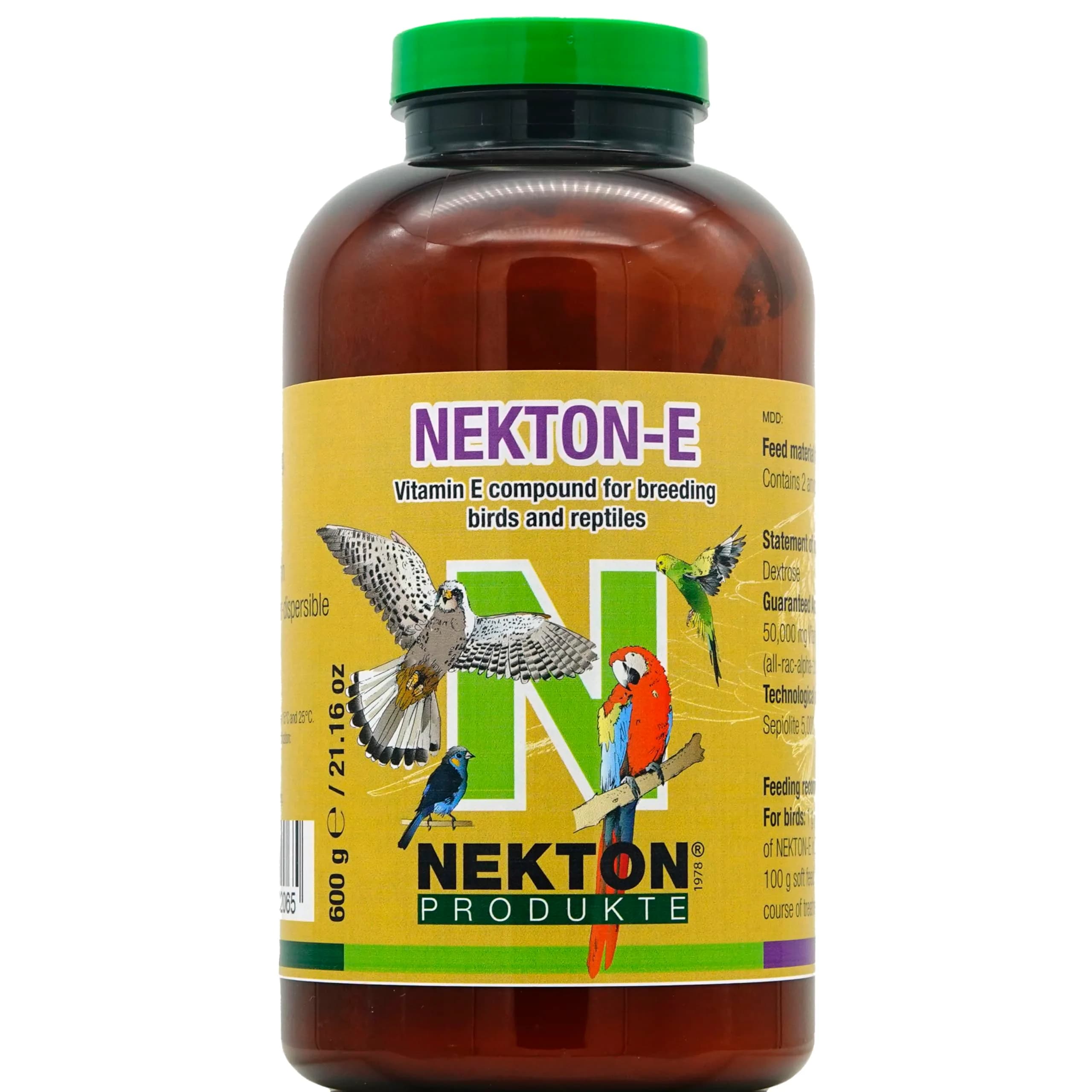 Nekton E Vitamin E Supplement for Birds, 600gm (0.6 kg) | Fertility Aid for Birds, Mammals & Reptiles