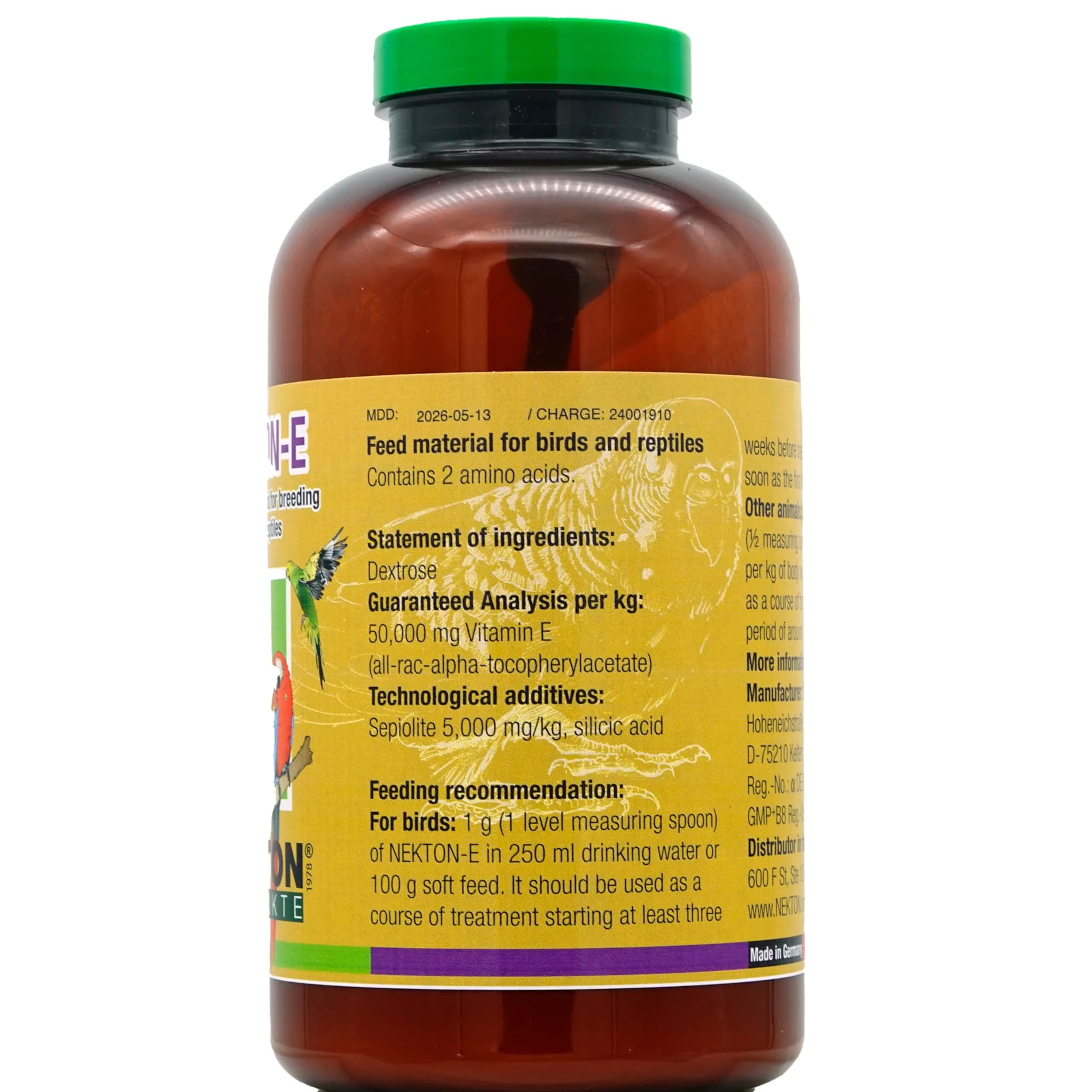 Nekton E Vitamin E Supplement for Birds, 600gm (0.6 kg) | Fertility Aid for Birds, Mammals & Reptiles - view 2