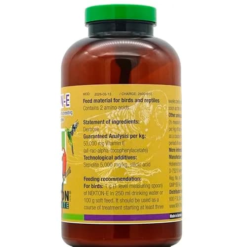 Nekton E Vitamin E Supplement for Birds, 600gm (0.6 kg) | Fertility Aid for Birds, Mammals & Reptiles thumbnail 2