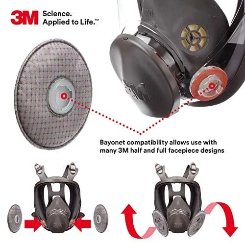 3M P100 Advanced Respirator Filter 2297, 1 Pair | NIOSH Approved for Oil & Non-Oil Particles thumbnail 4