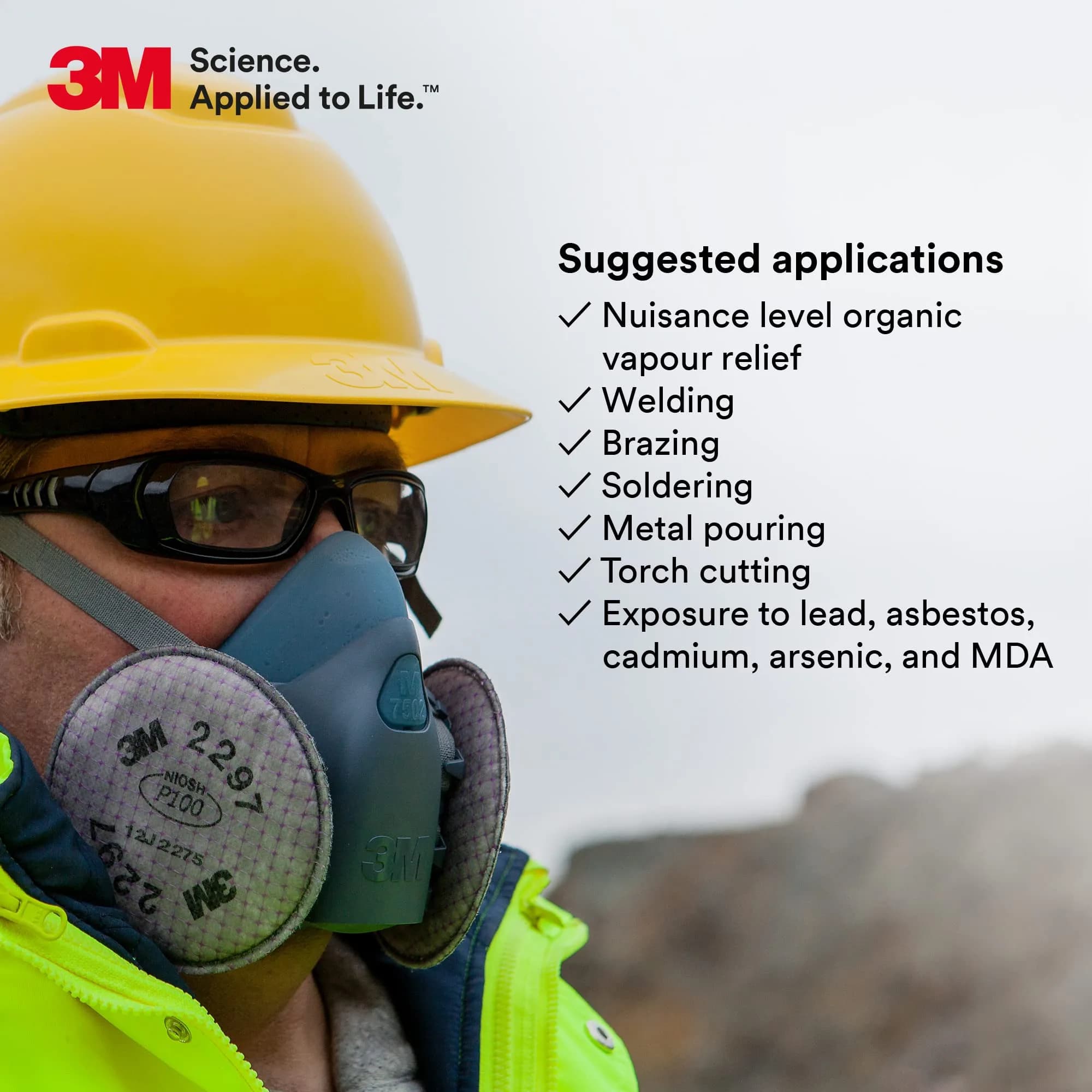3M P100 Advanced Respirator Filter 2297, 1 Pair | NIOSH Approved for Oil & Non-Oil Particles - view 6