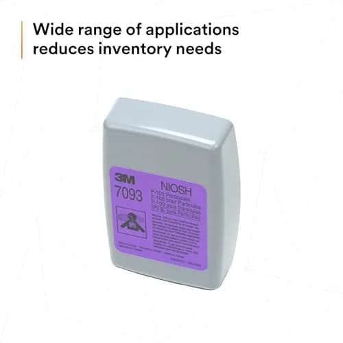 3M Particulate Filter 7093 P100 | High-Efficiency Oil & Non-Oil Particulates Filter (1 Pack of 12) thumbnail 7