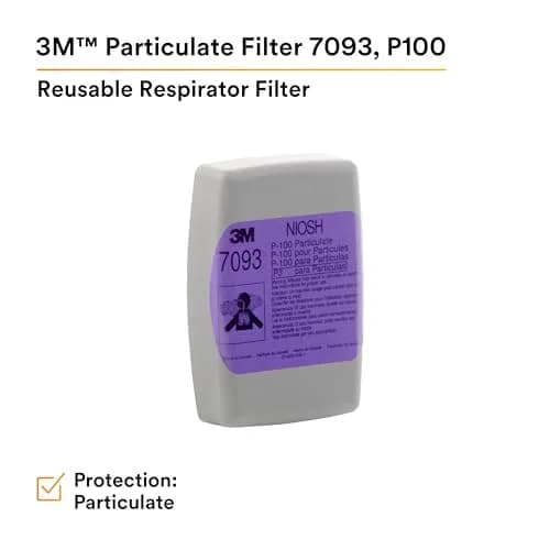 3M Particulate Filter 7093 P100 | High-Efficiency Oil & Non-Oil Particulates Filter (1 Pack of 12) thumbnail 2
