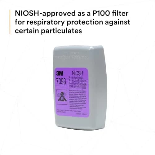 3M Particulate Filter 7093 P100 | High-Efficiency Oil & Non-Oil Particulates Filter (1 Pack of 12) thumbnail 3