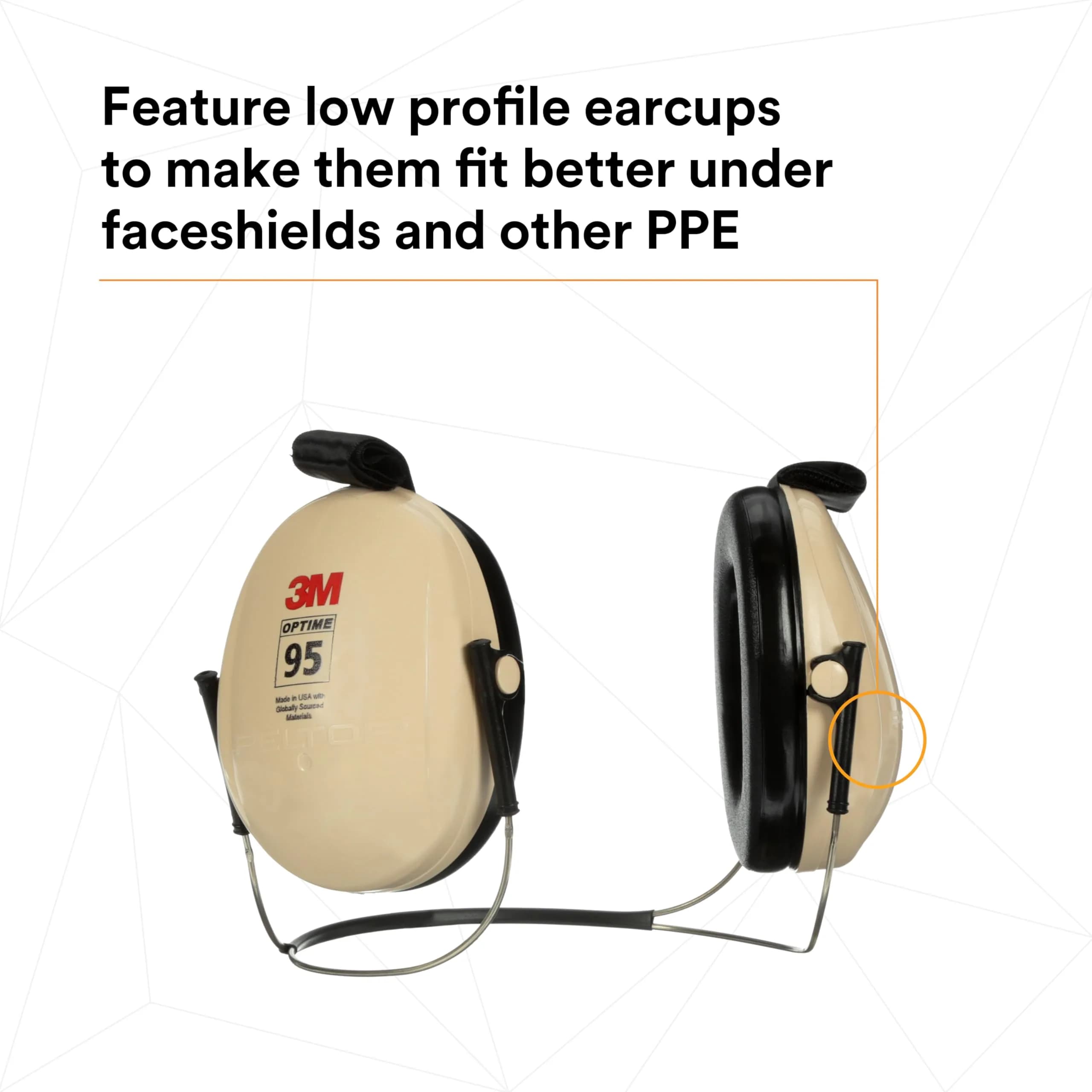 3M PELTOR Optime 95 Earmuffs, Behind-the-Head, 21 dB NRR | Industrial Hearing Protection - view 5