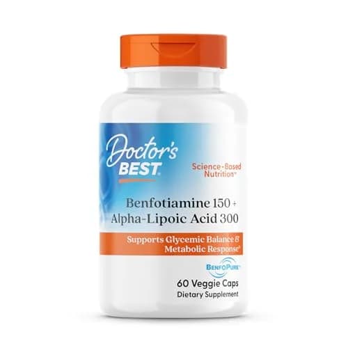 Doctor's Best Benfotiamine Alpha Lipoic Acid Supplement 60 Veg Caps | Supports Glycemic Balance & Metabolic Response thumbnail 1