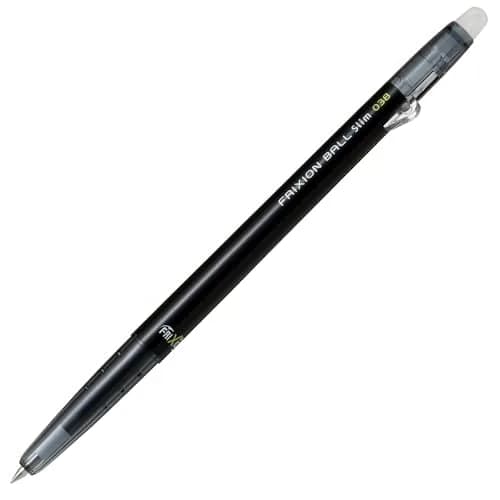 Pilot Frixion Ball Slim 038 Ballpoint Pen 0.3mm | Erasable, Black, Japan Origin thumbnail 1