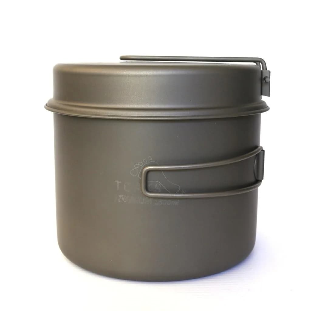 TOAKS Titanium 1600ml Pot with Pan | Ultralight, Corrosion-Resistant Camping Cookware