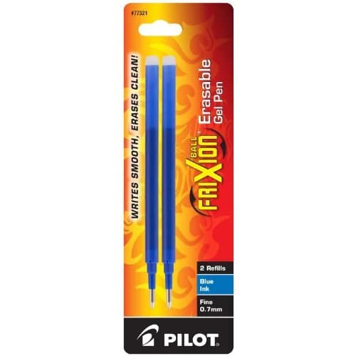 Pilot FriXion Ball Gel Ink Refills 0.7 mm Pack of 2 | Erasable Blue Ink for Pens thumbnail 2