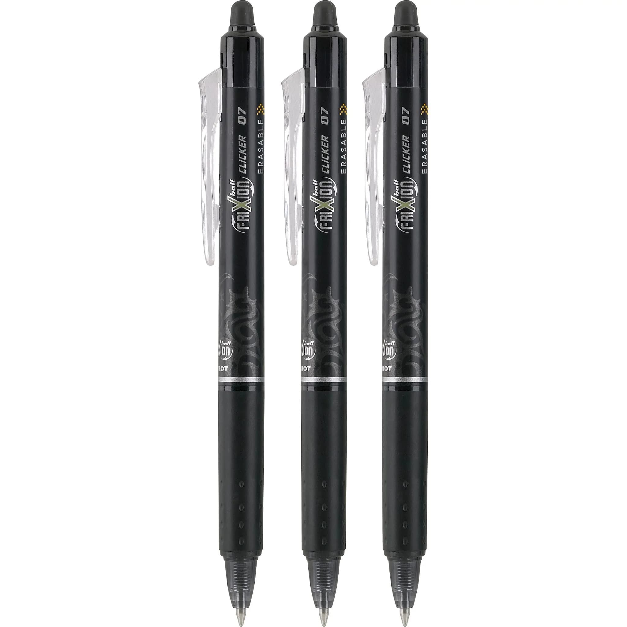 PILOT FriXion Clicker Erasable Pens, Fine Point 0.7mm, Black Ink, 3-Pack | Smooth Writing Gel Pens for Students & Office - view 2