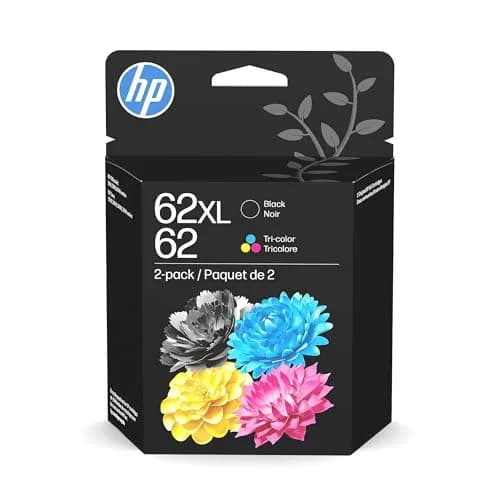 HP 62 Ink Cartridge Black XL and Tri-Color (Black XL + CMY) | 600 Pages Black, 165 Pages Tri-Color thumbnail 1
