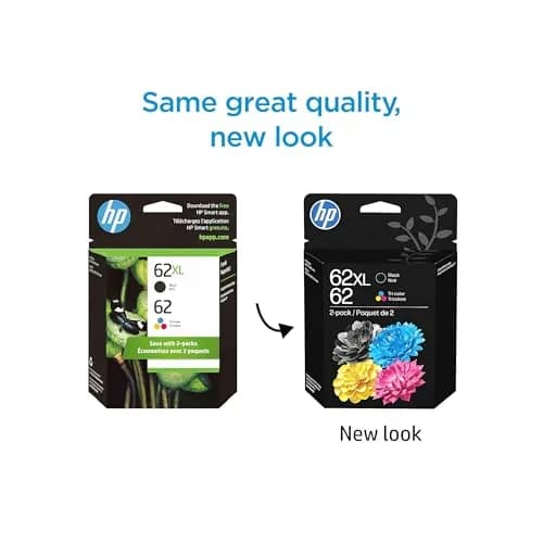 HP 62 Ink Cartridge Black XL and Tri-Color (Black XL + CMY) | 600 Pages Black, 165 Pages Tri-Color thumbnail 3