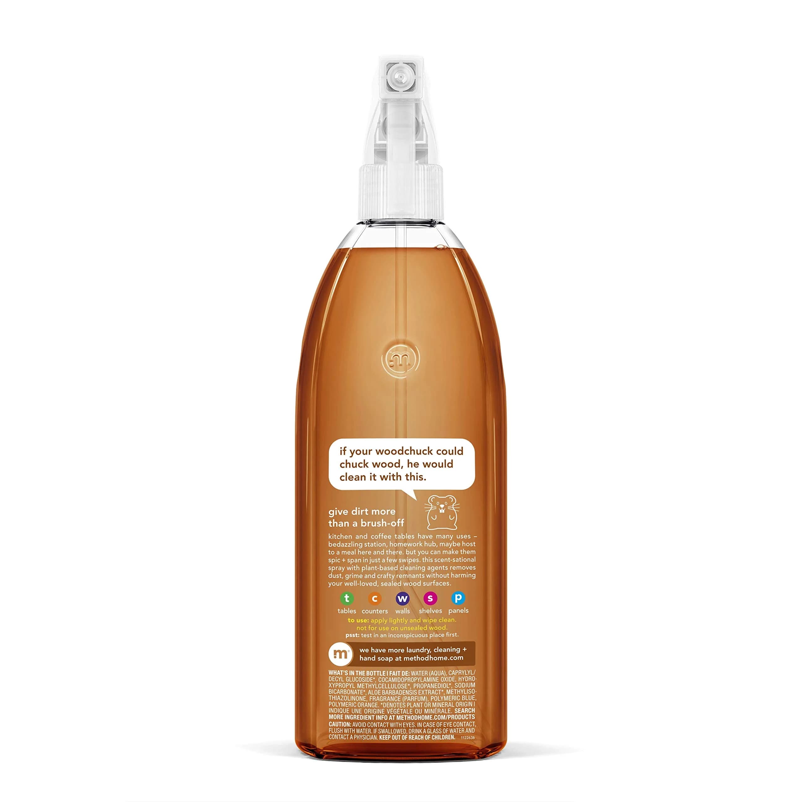 Method Daily Wood Cleaner Spray Almond 828ml (28 Fl Oz) | Cleans & Protects Finished Wood Surfaces - view 2