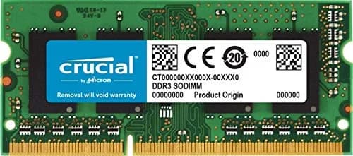 Crucial 4GB DDR3 1600 MHz CL11 Laptop Memory CT51264BF160BJ | 4GB (4096MB) DDR3L SODIMM thumbnail 1