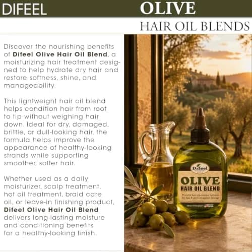 Difeel Olive Hair Oil Blend 74ml (2.5 Fl Oz) | Hydrates Dry Hair thumbnail 4