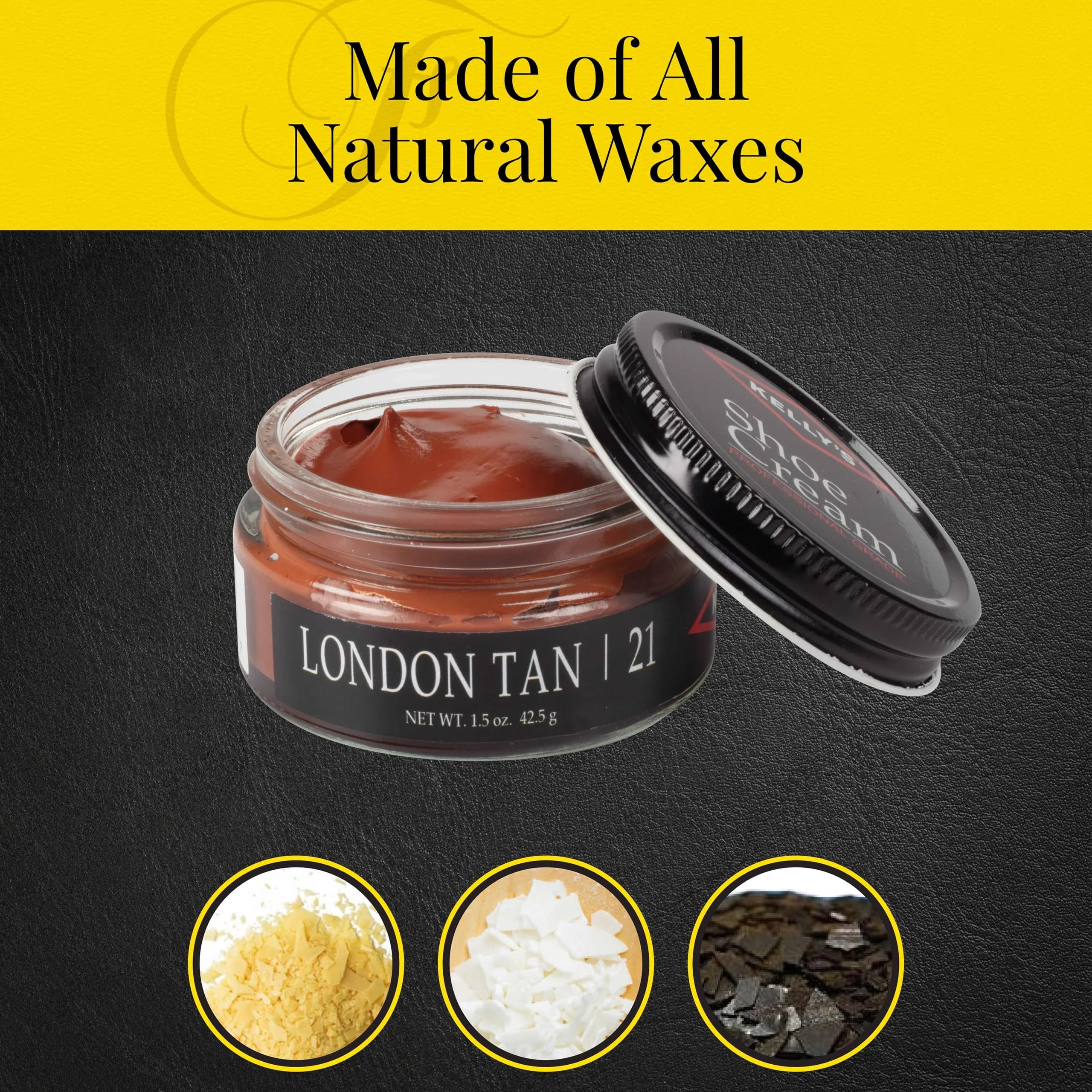 Kelly's London Tan Shoe Polish Cream 1.5 oz (44 ml) | Professional Leather Care - view 3