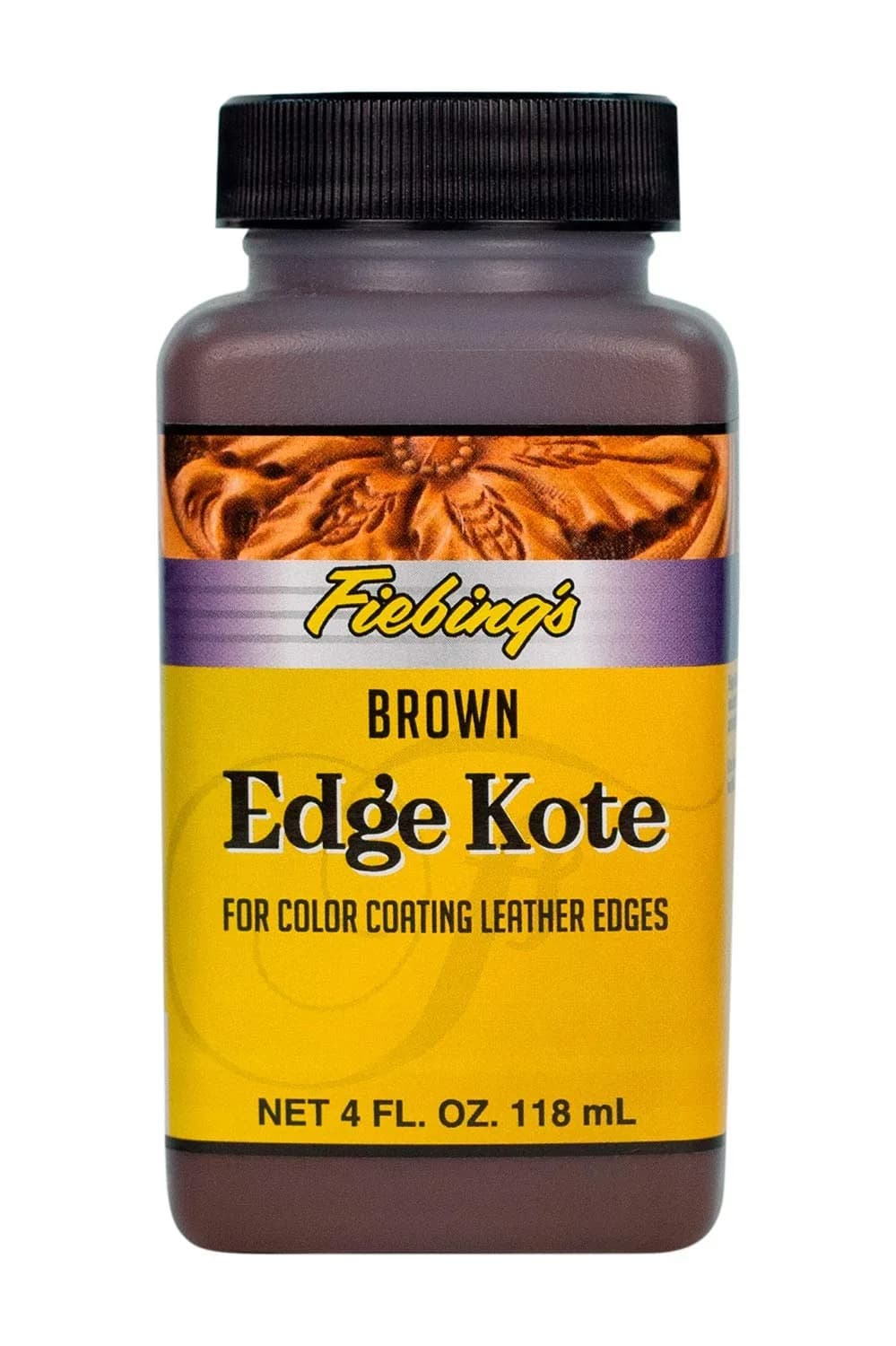 Fiebing's Edge Kote Leather Paint Brown 118ml (4 Fl Oz) | Professional Flexible Water-Resistant Finish
