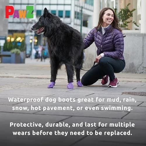 PawZ Rubber Dog Boots - Waterproof Non-Slip Dog Shoes for Hot Pavement, 12 Pack XL thumbnail 7