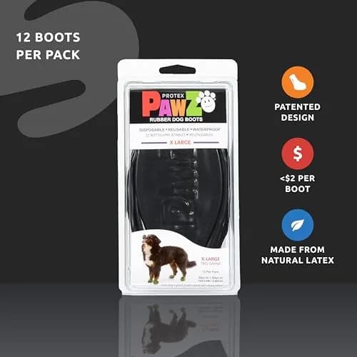 PawZ Rubber Dog Boots - Waterproof Non-Slip Dog Shoes for Hot Pavement, 12 Pack XL thumbnail 2