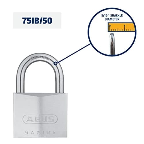 ABUS 75IB/50 Marine Grade Chrome Plated Brass Padlock 50mm (1.97in) with 2 Keys | Rust Resistant Security for Outdoor Use thumbnail 2
