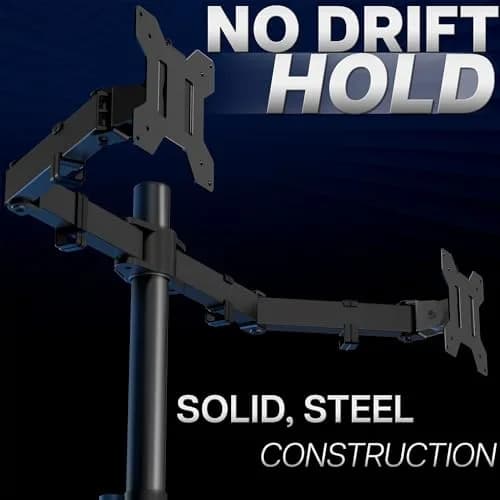 VIVO Dual Monitor Desk Mount STAND-V002 | Heavy Duty Steel Stand for 2 Screens up to 30" & 22lbs Each, Black thumbnail 8