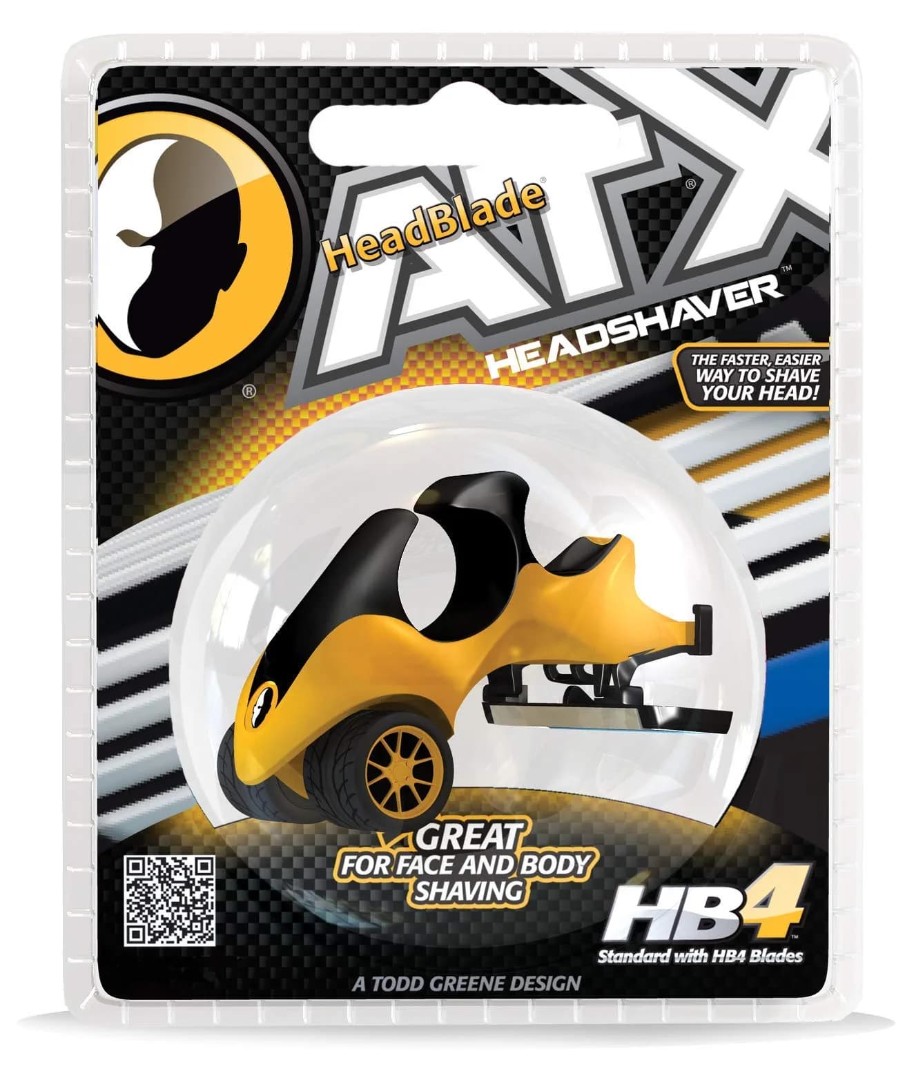 HeadBlade ATX Razor Original 1 Count (0.45g) | Rigid Body with 4-Blade Design & Non-Slip Rubber Ring - view 6