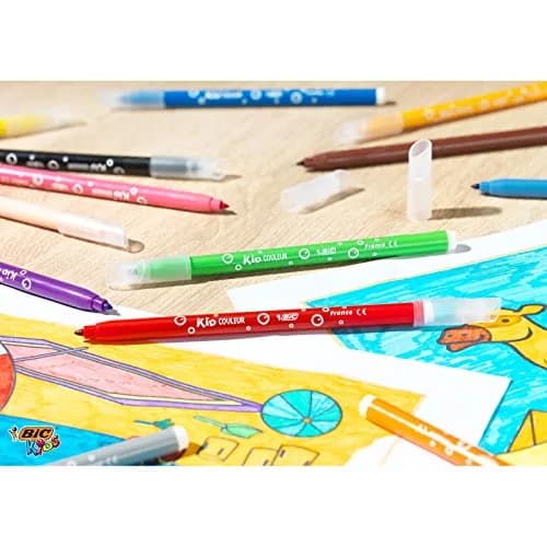 BIC Kids Kid Couleur Colouring Pens Value Pack (12 Count) Washable & Vibrant thumbnail 5
