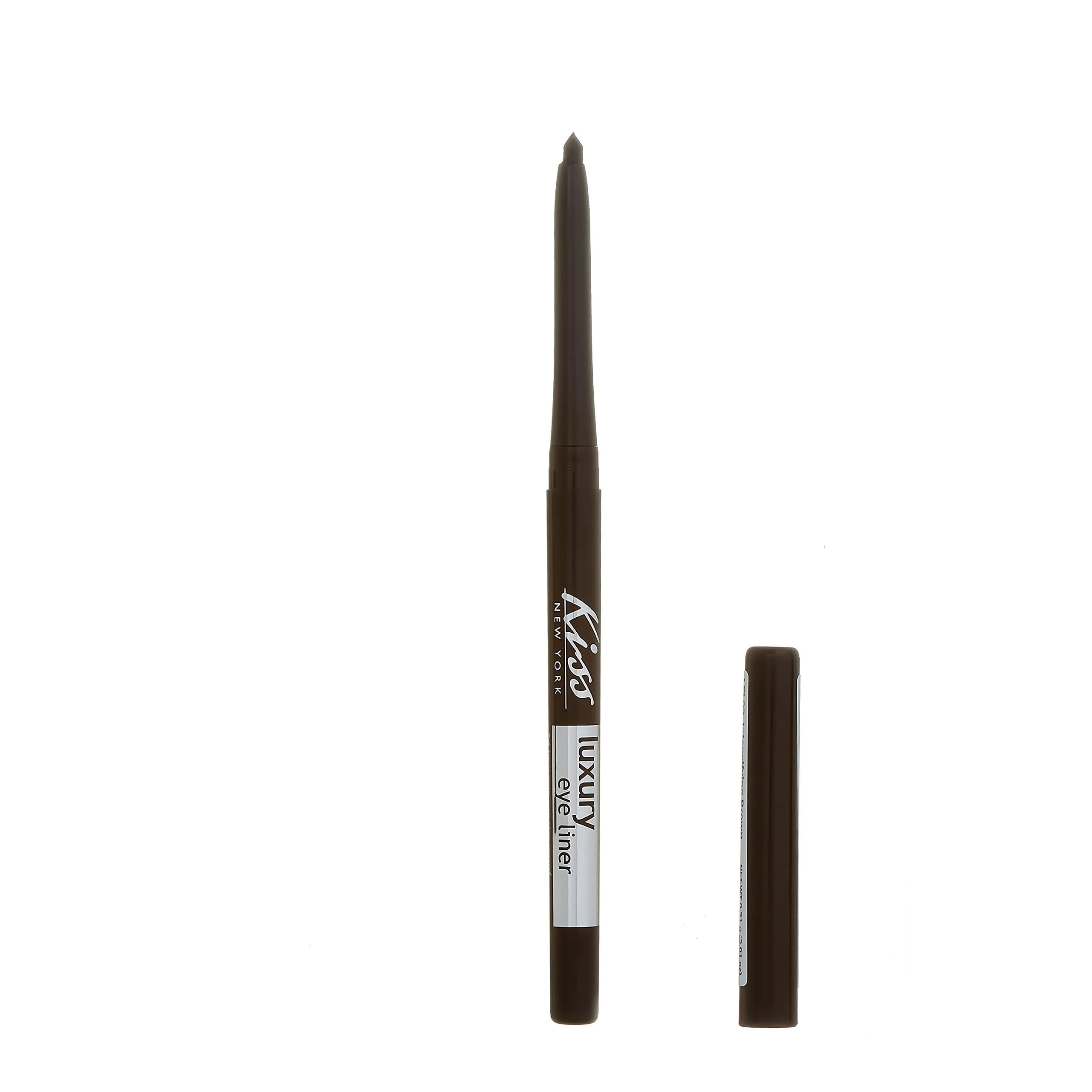 KISS NEW YORK Luxury Eyeliner 1 Pack | Matte Black, Long Lasting, Twist Tip — Intensifying Brown